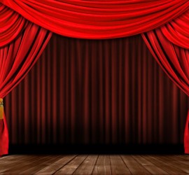 Dramatic red old fashioned elegant theater stage
